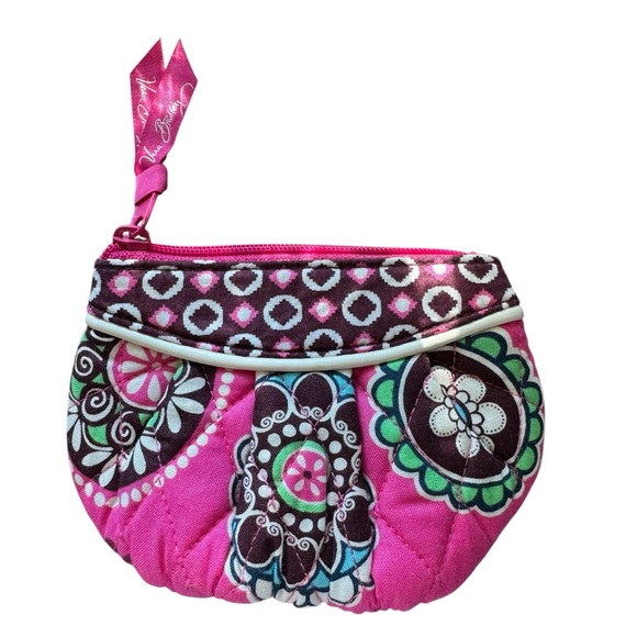 VERA BRADLEY Cupcakes Pink Coin PURSE Sweetheart COSMETIC LIPSTICK Case Bag - Picture 2 of 5